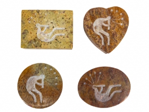 4 Soapstone Boxes: Kokopelli: 2" x 3" 
