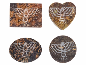 4 Soapstone Boxes: Thunderbird: 3" x 4" 