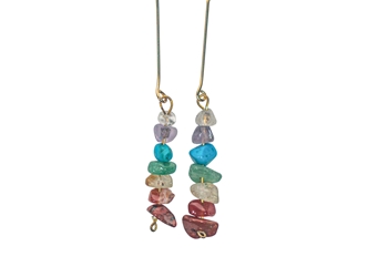 Chakra Chip Stick Earrings: Gold Color 