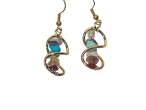 Chakra Infinity Earrings: Gold Color 