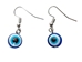 Single Evil Eye Earrings: Silver Color - 1415-1S-AS (8UR1)
