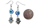 Evil Eye with Hamsa Earrings: Silver Color - 1415-1HS-AS (8UR1)