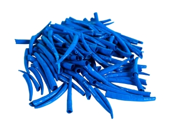 Oil-Painted Dentalium vernedei: ~1" to 1.5": Blue (25 g) dentalia, tusk shells, oil painted