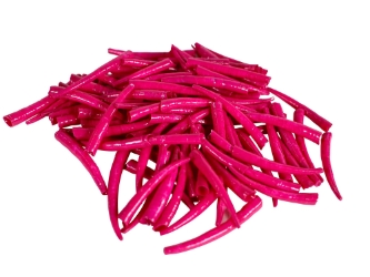 Oil-Painted Dentalium vernedei: ~1" to 1.5": Fuchsia (25 g) dentalia, tusk shells, oil painted