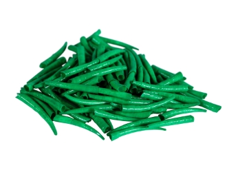 Oil-Painted Dentalium vernedei: ~1" to 1.5": Green (25 g) dentalia, tusk shells, oil painted