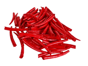Oil-Painted Dentalium vernedei: ~1" to 1.5": Red (25 g) dentalia, tusk shells, oil painted