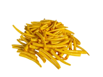 Oil-Painted Dentalium vernedei: ~1" to 1.5": Yellow (25 g) dentalia, tusk shells, oil painted