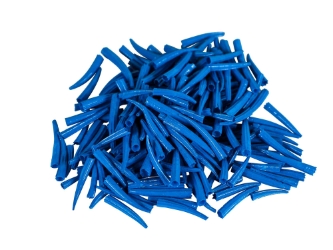 Oil-Painted Dentalium octangulatum: ~0.5" to 1": Blue (30 g) dentalia, tusk shells, oil painted