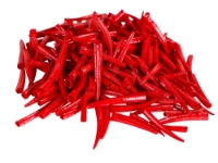 Oil-Painted Dentalium octangulatum: ~0.5" to 1": Red (30 g) dentalia, tusk shells, oil painted