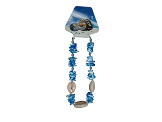 Cowrie Shell and Blue Puka Chips Anklet 