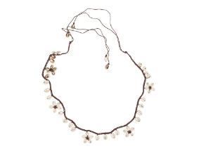 Cowrie Shell Dangling Flower Belt with Brown Thread cowry belts