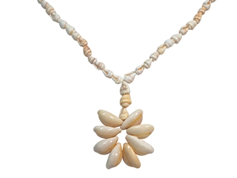 32" Cowrie Shell Flower Necklace cowry shells