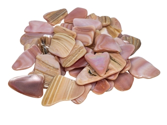 Pink Mussel Shell Pieces: 50g (bag) 