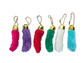 Synthetic Dyed Rabbit Foot Keychains (6-Pack) 