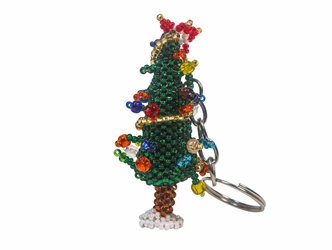 Beaded Keychain: Christmas Tree 