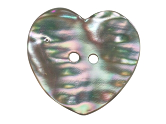 Australian Abalone Heart Button: 40-Line (25.4mm or 1") 