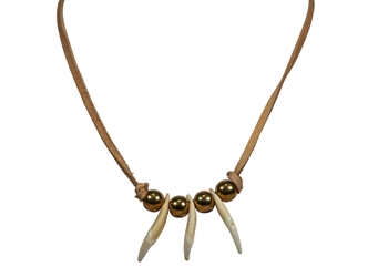 Real 3-Fox Tooth Necklace 