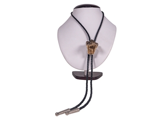 Rattlesnake Head Bolo Tie: Open Mouth bola ties, shoestring neckties