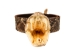 1.25" Real Rattlesnake Hat Band with Head &amp; Rattle: Open Mouth: Black Leather Backing - 598-HB204-BK (Y2LRE)