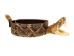 1.25" Real Rattlesnake Hat Band with Head &amp; Rattle: Open Mouth: Black Leather Backing - 598-HB204-BK (Y2LRE)
