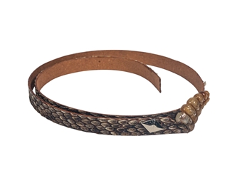 0.5" Real Rattlesnake Hat Band with Rattle and Pyramid Pin rattlesnake hatbands