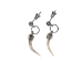 Real Rattlesnake Fang Earrings: Silver-Tone (Pair) - 598-J21-P (Y2HC07)