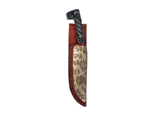 Twisted Railroad Spike Knife with Rattlesnake Sheath 