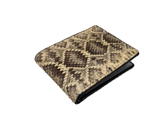 Real Eastern Diamondback Rattlesnake Skin Bifold Wallet 