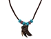 Alligator Foot Necklace with Blue and Pink Beads - 649-030422-31B