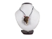 Alligator Foot Necklace with Pink Beads - 649-030422-31P (10UF)