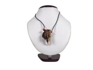 Alligator Foot Necklace with Pink Beads 