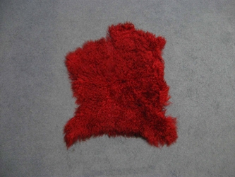 Dyed Angora Goatskin: #1: Large: Red: Assorted 