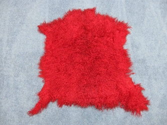 Dyed Angora Goatskin: #1: Medium: Red: Assorted 