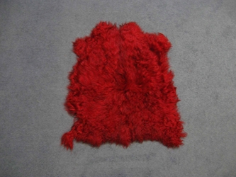 Dyed Angora Goatskin: #1: Extra Large: Red: Assorted 
