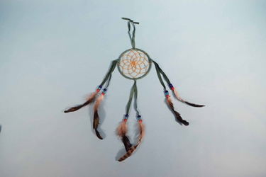 Navajo Dreamcatcher with Glass Beads: 4" 