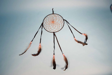 Navajo Dreamcatcher with Glass Beads: "8 