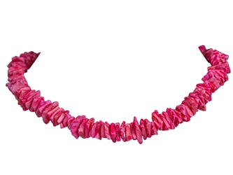 Stone Chip Necklace: Pink 16" 