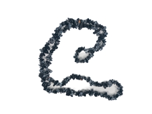 Stone Chip Strand: Snowflake Obsidian 36" 