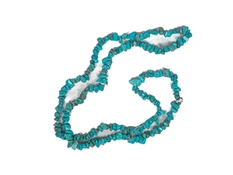 Stone Chip Strand: Stabilized Turquoise with Dye Added 36" 