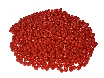 9mm Plastic Crow Beads: Red Opaque (1000/bag) plastic beads