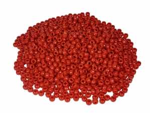 9mm Plastic Crow Beads: Red Opaque (1000/bag) plastic beads