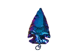 Rainbow Jasper Plated Arrowhead Pendant: 1.5" 