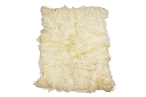 Icelandic Sheepskin Rug: ~5x8 ft: White 