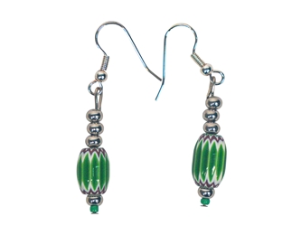 Iroquois Chevron Earrings: Green 