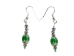 Iroquois Chevron Earrings: Green & Silver - 82-02-G (Y2HC17)