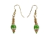 Iroquois Chevron Earrings: Green & Gold - 82-02-GG (Y2HC17)