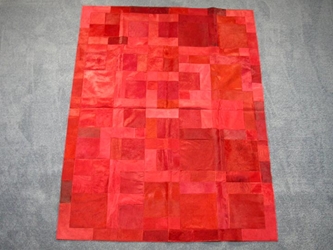 Cow Hide Carpet: Dyed Red: Gallery Item 