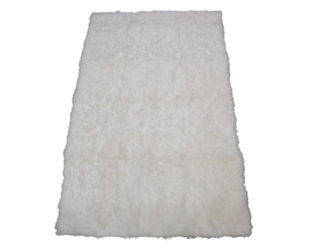 Cashmere Goat Rug: Natural White (Brightened): Gallery Item 