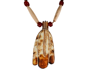 Feather Bone Pendant Necklace: Gallery Item 