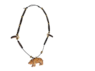 Bear Bone Pendant and Black Bear Claws Necklace: Gallery Item 